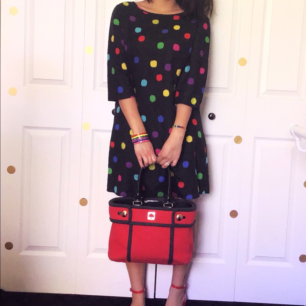 Colorful polka dot Kate Spade dress